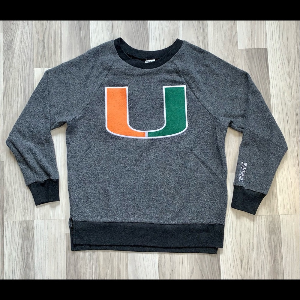 Victoria Secret PINK Miami Hurricanes Sweatshirt. Size Small.